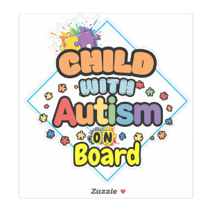 Child with Autism on Board Car Decal Sticker sign