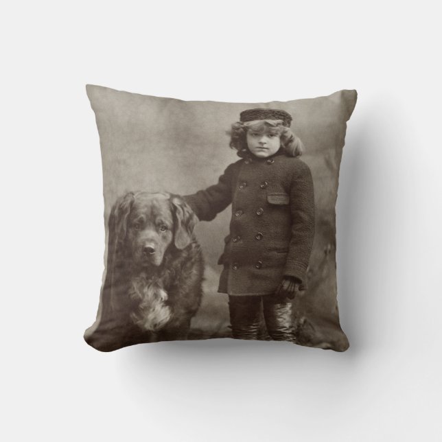 Child With Dog, C1885 Cushion (Front)
