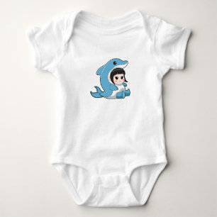 Child with Dolphin Costume Baby Bodysuit