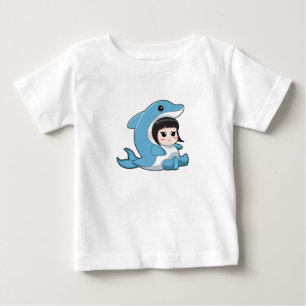 Child with Dolphin Costume Baby T-Shirt