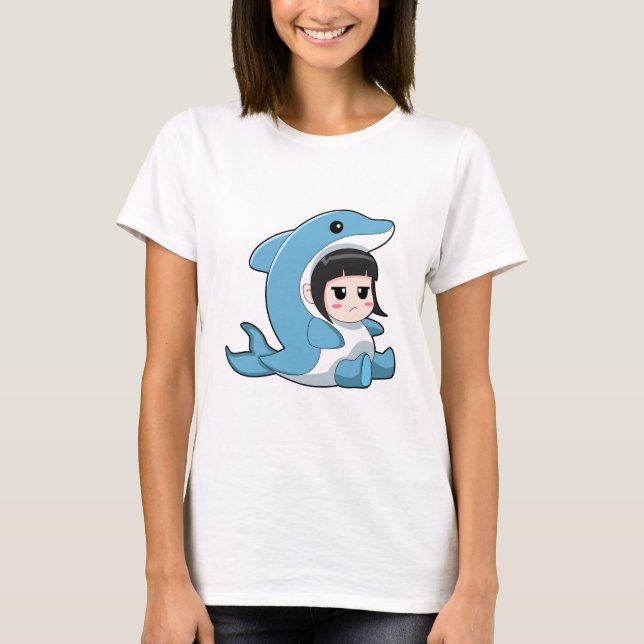 Child with Dolphin Costume T-Shirt (Front)