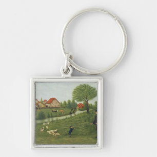 Child with Geese Key Ring