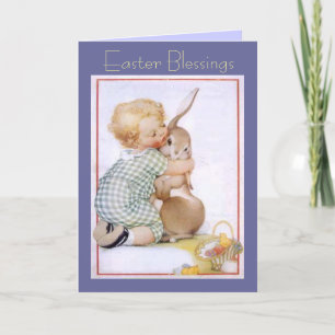 'Child With His Bunny' Easter Card
