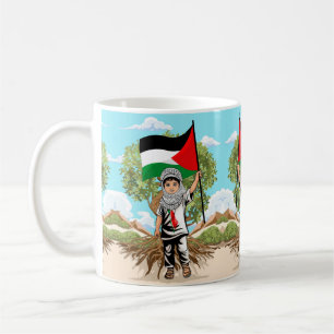 Child with Keffiyeh Palestine Flag Coffee Mug