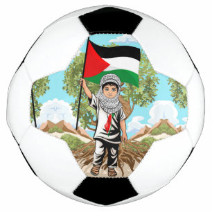 Child with Keffiyeh Palestine Flag Football