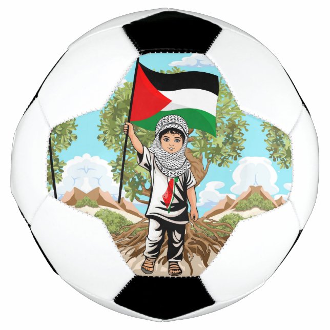 Child with Keffiyeh Palestine Flag  Football (Front)