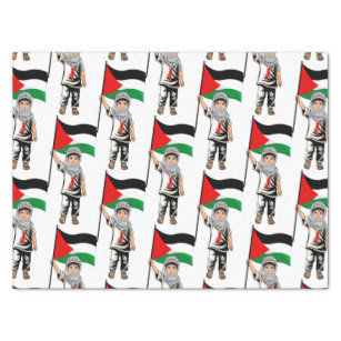Child with Keffiyeh Palestine Flag  Tissue Paper