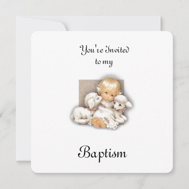 Child with lamb invitation (Front)
