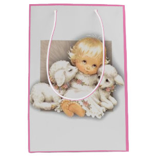   Child with lambs     Medium Gift Bag