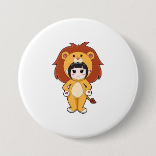 Child with Lion Costume 7.5 Cm Round Badge