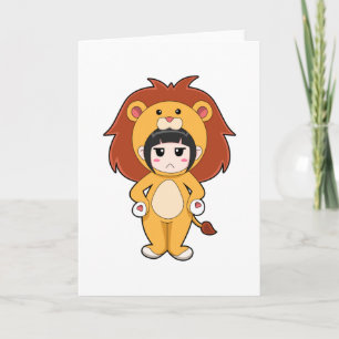 Child with Lion Costume Card
