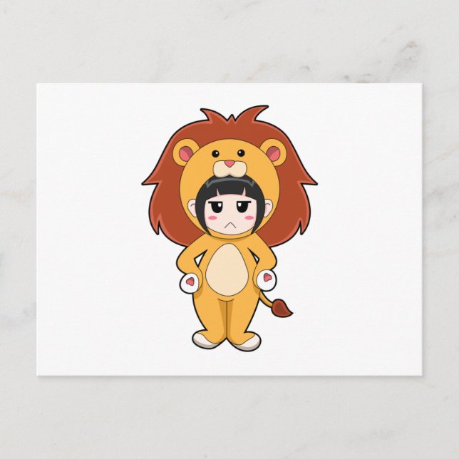Child with Lion Costume Postcard (Front)