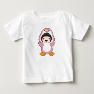 Child with Penguin Costume Baby T-Shirt
