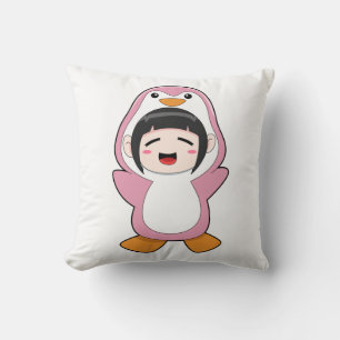 Child with Penguin Costume Cushion