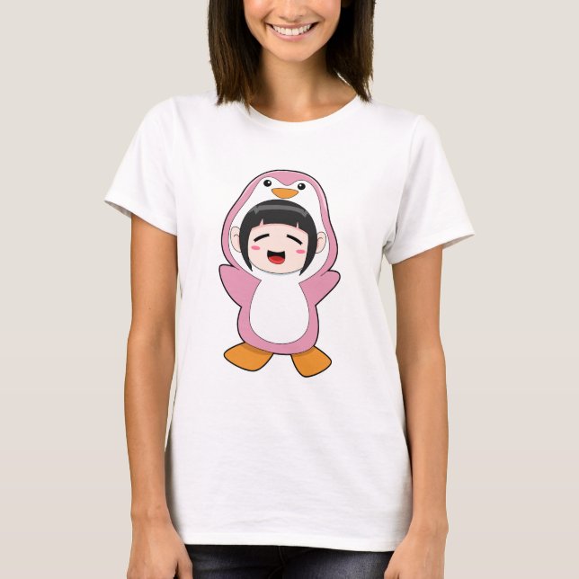 Child with Penguin Costume T-Shirt (Front)