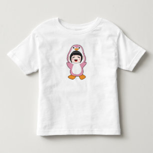 Child with Penguin Costume Toddler T-Shirt