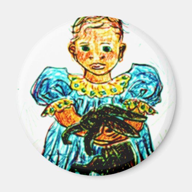 Child With Rabbit Magnet (Front)