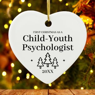 Child Youth Psychologist New Job Christmas Ceramic Tree Decoration