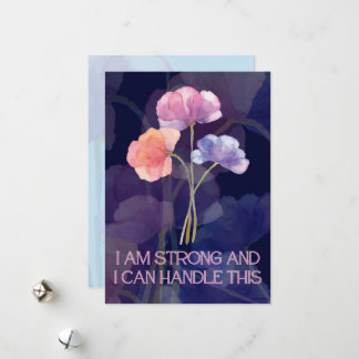 Childbirth Affirmation Card with flowers