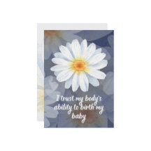 Childbirth affirmation card with flowers