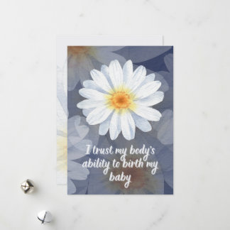 Childbirth affirmation card with flowers