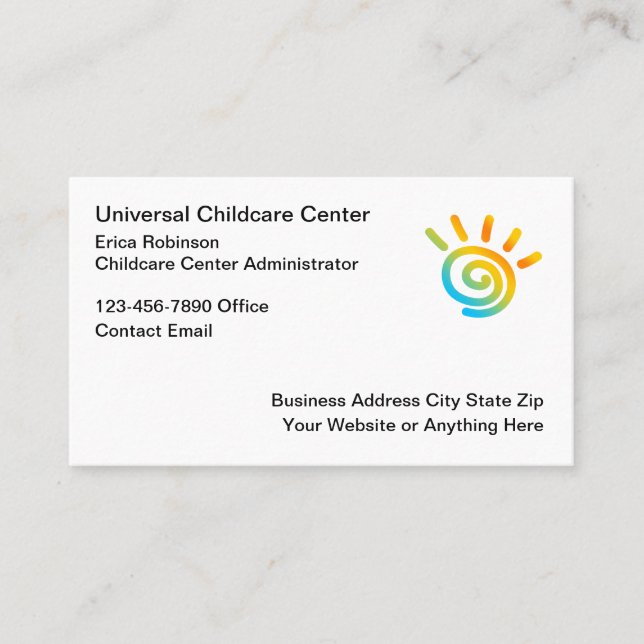 Childcare Centre Administrator  Business Card (Front)