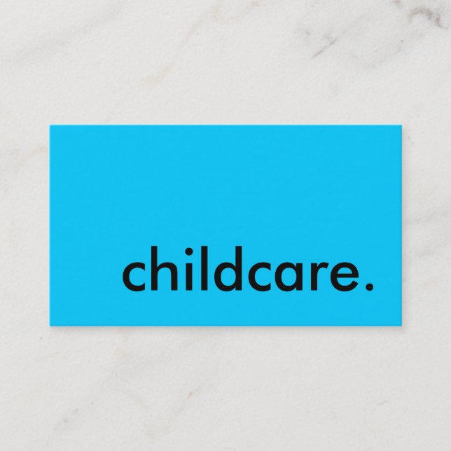 childcare. (colour customisable) calling card (Front)