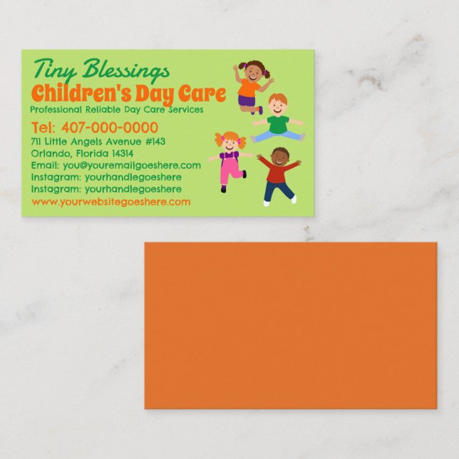 Childcare Daycare Babysitting Services Business Card (Front/Back)