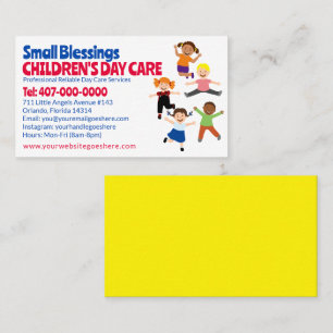 Childcare Daycare Babysitting Services Business Card
