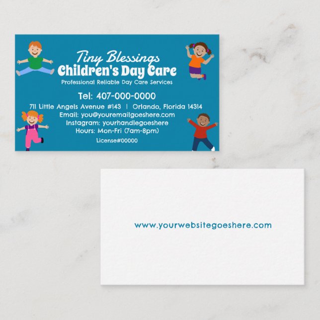 Childcare Daycare Babysitting Services Business Card (Front/Back)