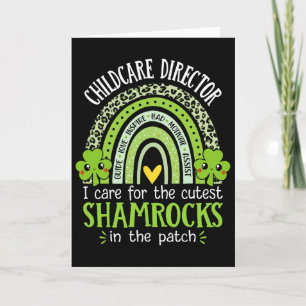 Childcare Director Cutest Shamrocks Rainbow St Pat Card