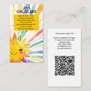 childcare nursery childminder kindergarten baby business card
