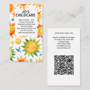 childcare nursery childminder kindergarten baby business card