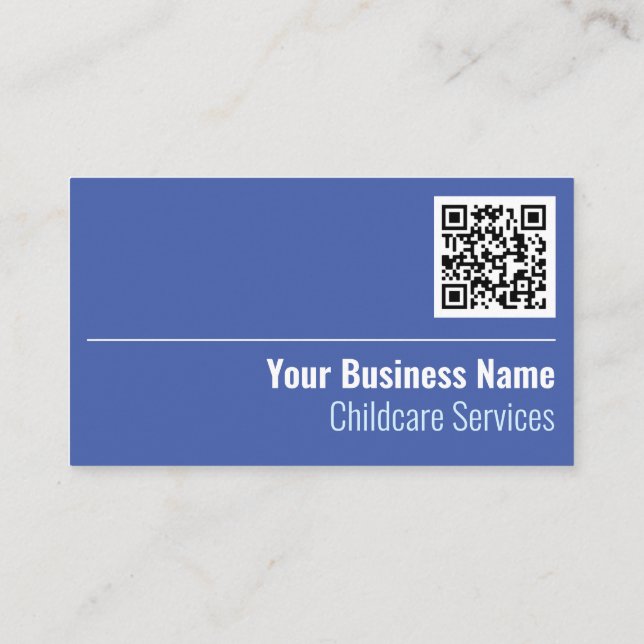 Childcare Services QR Code Business Card (Back)