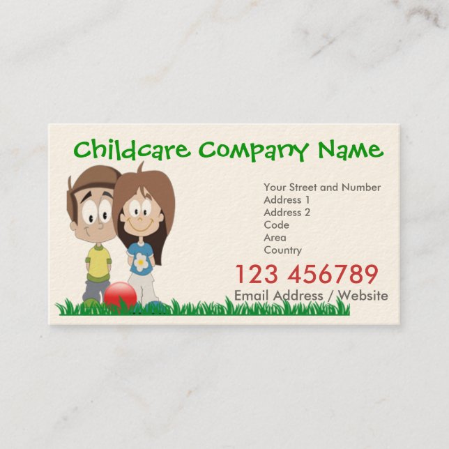 Childcare - Summer Camp - School Business Card (Front)