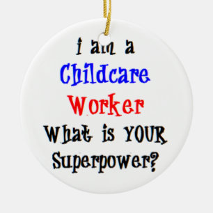 childcare worker ceramic tree decoration