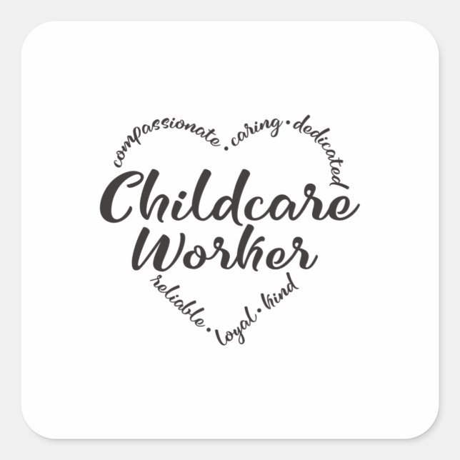 Childcare worker, child care provider square sticker (Front)