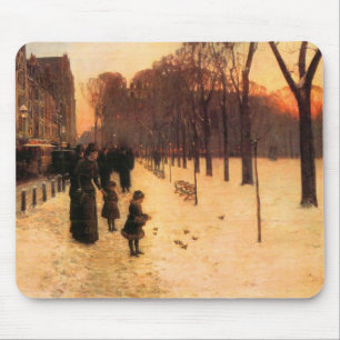 Childe Hassam - Boston in everyday twilight Mouse Mat