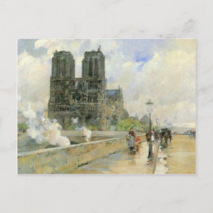 Childe Hassam - Cathedral of Notre Dame 1888 Postcard