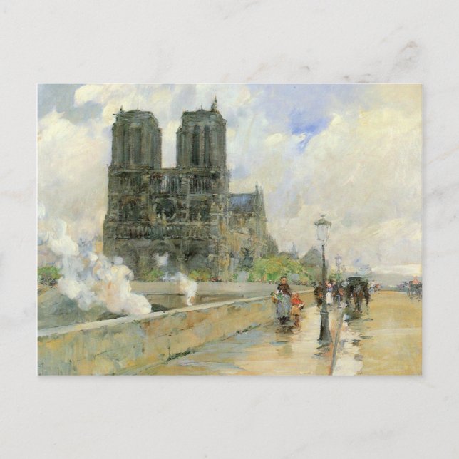 Childe Hassam - Cathedral of Notre Dame 1888 Postcard (Front)