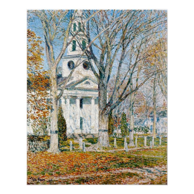 Childe Hassam, Church at Old Lyme, Poster (Front)