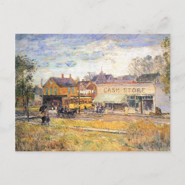 Childe Hassam - End of the tram Oak Park Illinois Postcard (Front)
