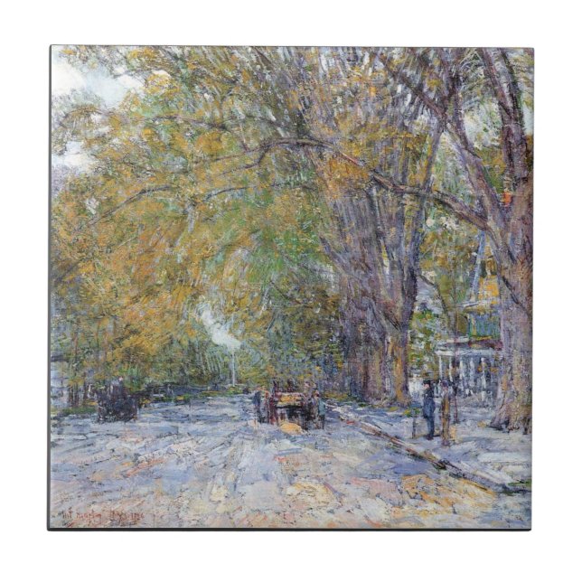 Childe Hassam - Main Street East Hampton Tile (Front)