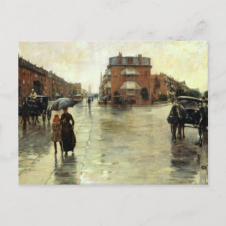 Childe Hassam - Rainy Day, Boston Postcard