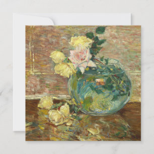 Childe Hassam - Roses In A Vase Holiday Card