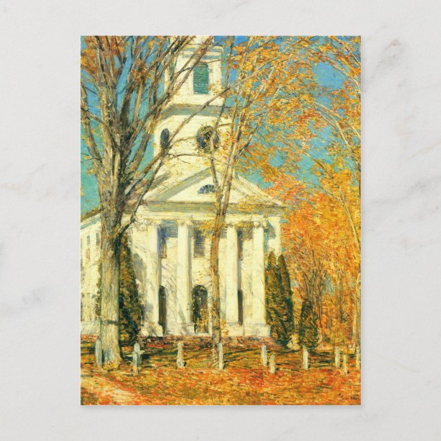 Childe Hassam - The Church of Old Lyme Connecticut Postcard (Front)