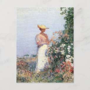 Childe Hassam - Woman in Garden Postcard