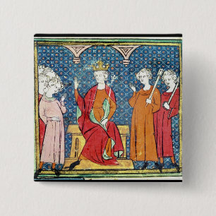 Childeric II , Merovingian King of Austrasia 15 Cm Square Badge