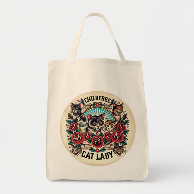 Childfree Cat Lady Tote Bag (Front)