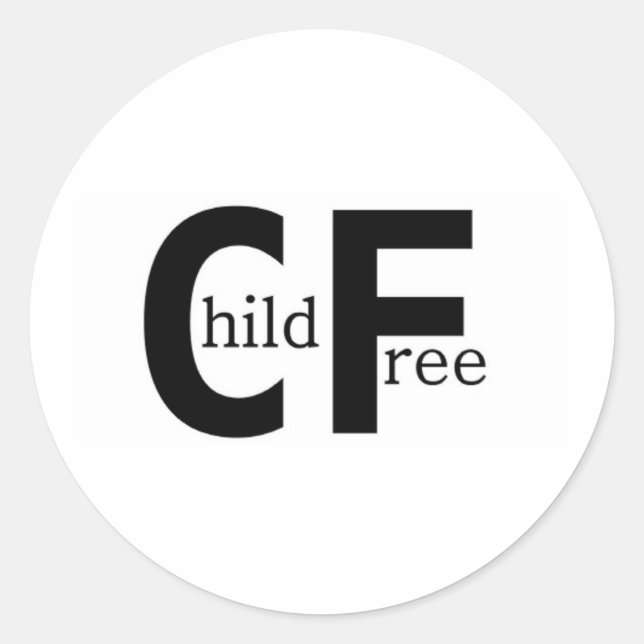 Childfree Classic Round Sticker (Front)